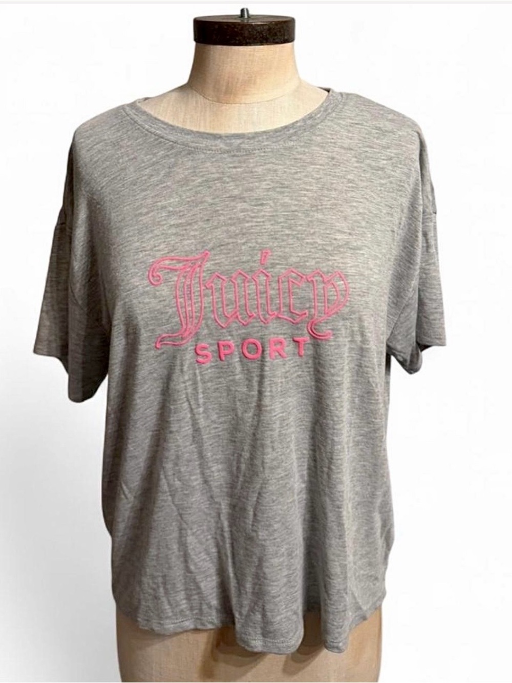 Juicy Couture Gray Tee with Pink Logo